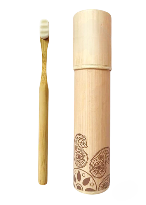 Bamboo Toothbrush Nano White - Round Handle